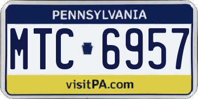 PA license plate MTC6957