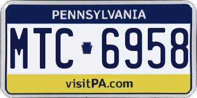 PA license plate MTC6958