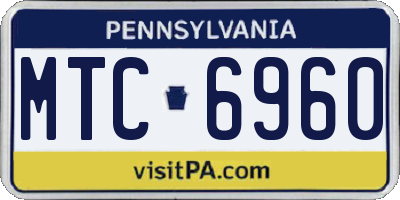PA license plate MTC6960