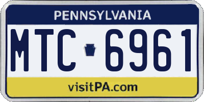 PA license plate MTC6961