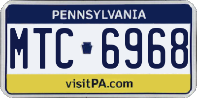 PA license plate MTC6968
