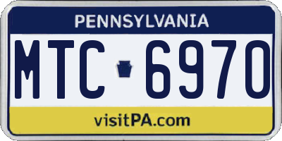 PA license plate MTC6970