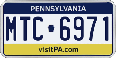 PA license plate MTC6971
