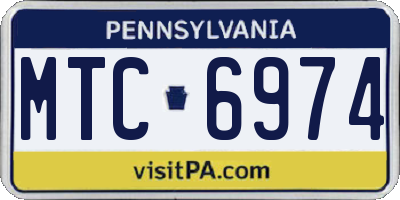 PA license plate MTC6974