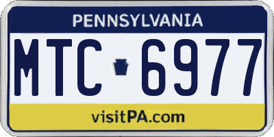 PA license plate MTC6977