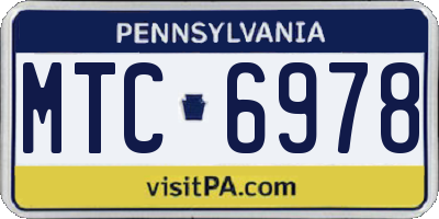 PA license plate MTC6978