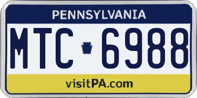 PA license plate MTC6988