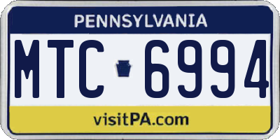 PA license plate MTC6994