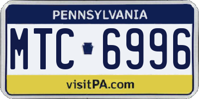 PA license plate MTC6996