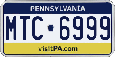 PA license plate MTC6999
