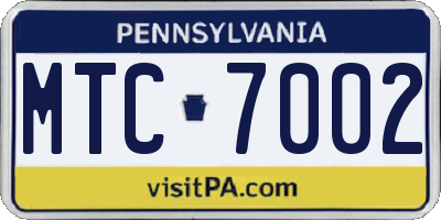 PA license plate MTC7002
