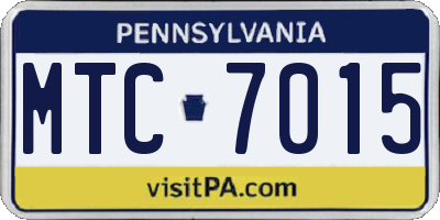 PA license plate MTC7015