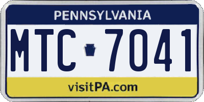 PA license plate MTC7041