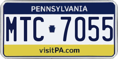 PA license plate MTC7055