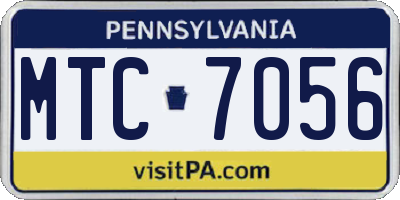 PA license plate MTC7056