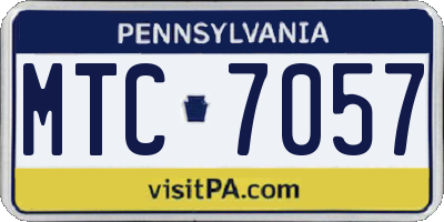 PA license plate MTC7057