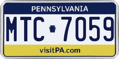 PA license plate MTC7059