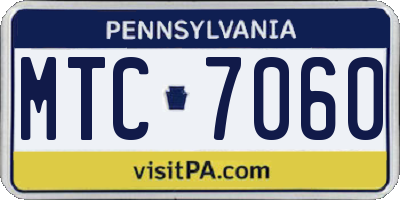 PA license plate MTC7060