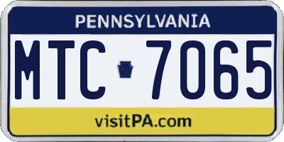 PA license plate MTC7065