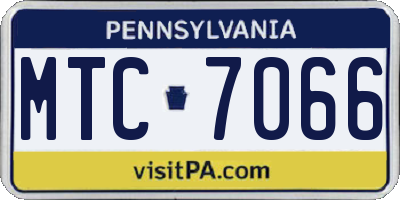 PA license plate MTC7066