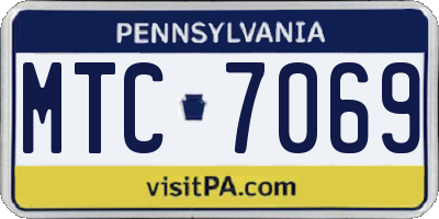 PA license plate MTC7069