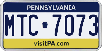 PA license plate MTC7073