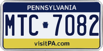 PA license plate MTC7082
