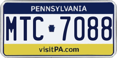 PA license plate MTC7088