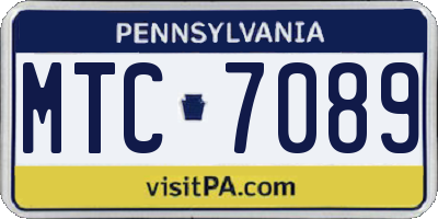 PA license plate MTC7089