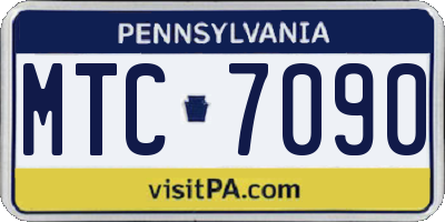PA license plate MTC7090