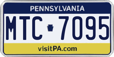 PA license plate MTC7095