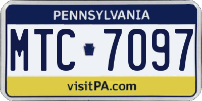 PA license plate MTC7097