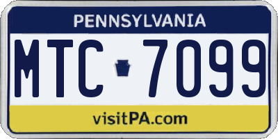 PA license plate MTC7099