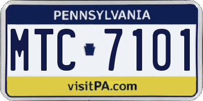 PA license plate MTC7101