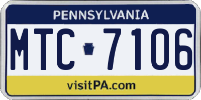 PA license plate MTC7106