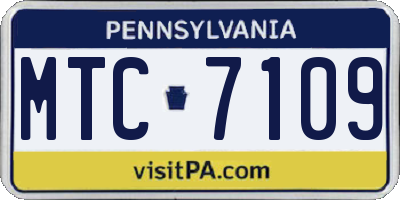 PA license plate MTC7109