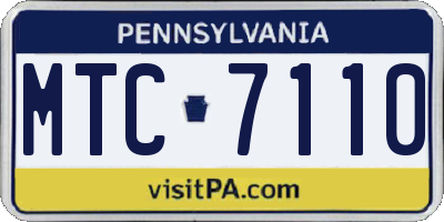 PA license plate MTC7110