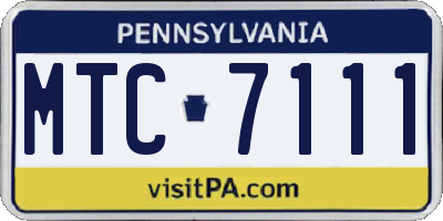 PA license plate MTC7111