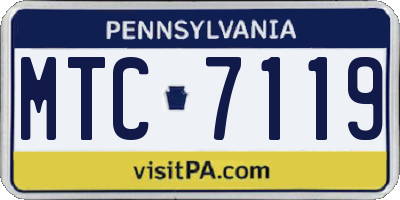 PA license plate MTC7119