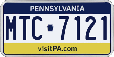 PA license plate MTC7121