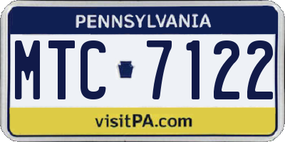 PA license plate MTC7122