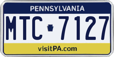 PA license plate MTC7127