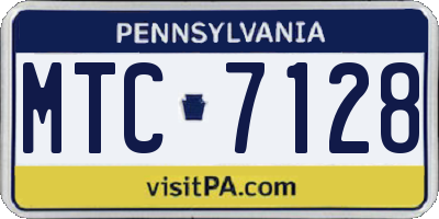 PA license plate MTC7128