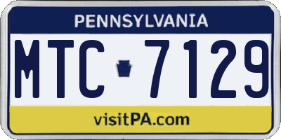 PA license plate MTC7129