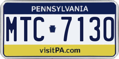 PA license plate MTC7130