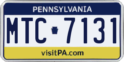 PA license plate MTC7131
