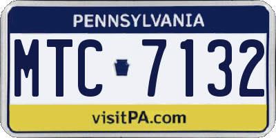 PA license plate MTC7132