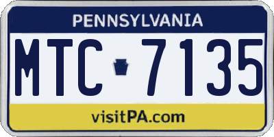 PA license plate MTC7135