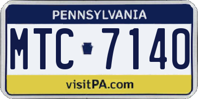 PA license plate MTC7140