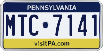 PA license plate MTC7141